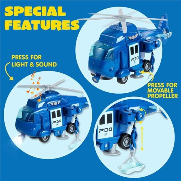 4 Packs Emergency Vehicle Toy Playsets, Friction Powered Vehicles - Picture 6 of 7